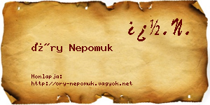 Őry Nepomuk névjegykártya